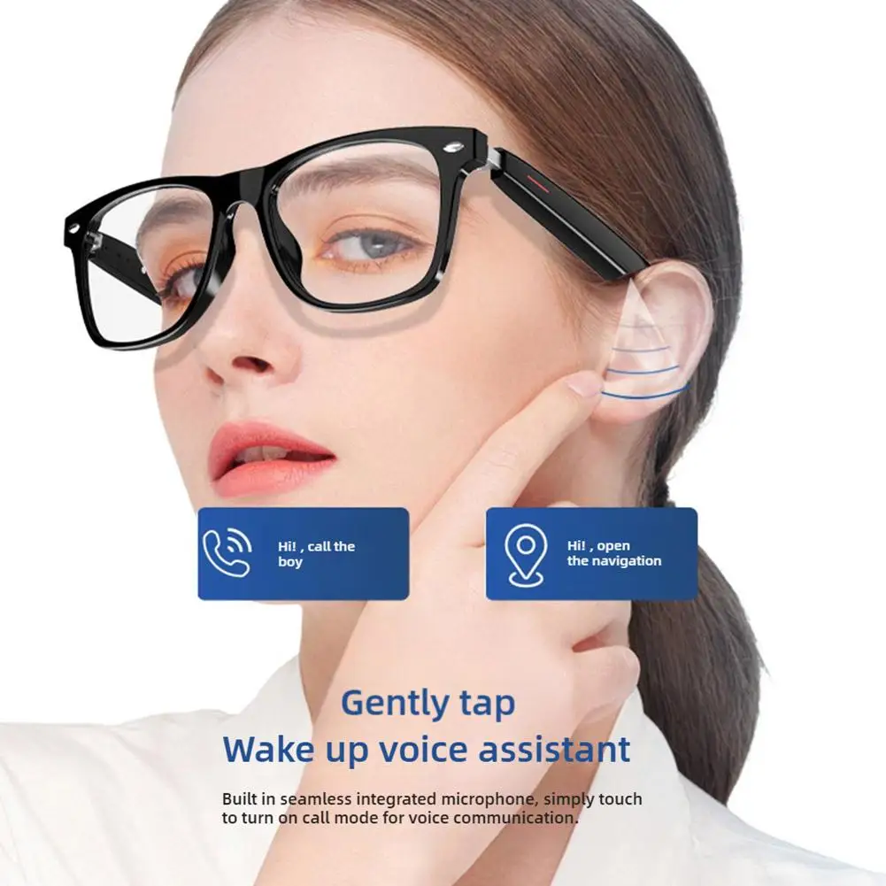 Camera Smart Glasses Bluetooth-compatible Call Voice Listen Music Glasses Smart Sports Polarized Sunglasses Anti-Blue Eyeglasses