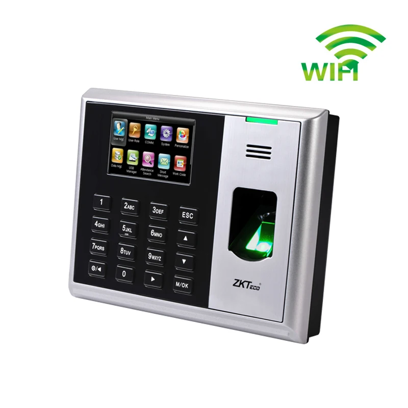 ZKTeco Time Clock Fingerprint Time Clocks for Employees Small Business WiFi Office Terminal Automatic Punch in and Out Time Card