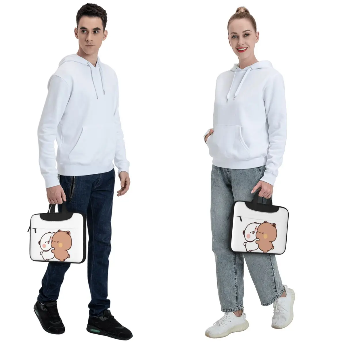 الدب والباندا Bubu Dudu بالون Crossbody حقيبة كمبيوتر محمول حقيبة كمبيوتر 13 14 15.6 بوصة حقيبة الكمبيوتر المحمول لماك بوك برو