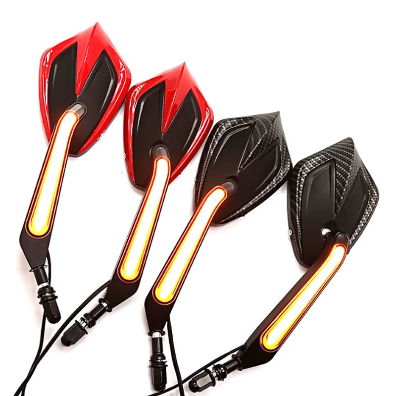 LED-Rückspiegel, Motorrad-Seitenspiegel, 12V, mit integriertem Blinker für Harley Dyna Softail Street Glide Road King Road Glide – Detail 3