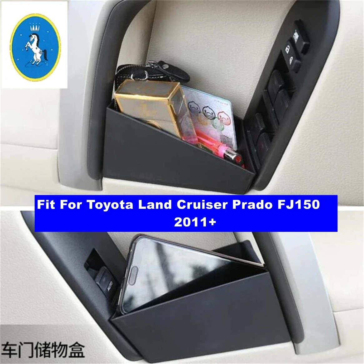 

Car Accessories Door Handle Armrest Container Holder Tray Storage Box Organizer For Toyota Land Cruiser Prado FJ150 2011 - 2020