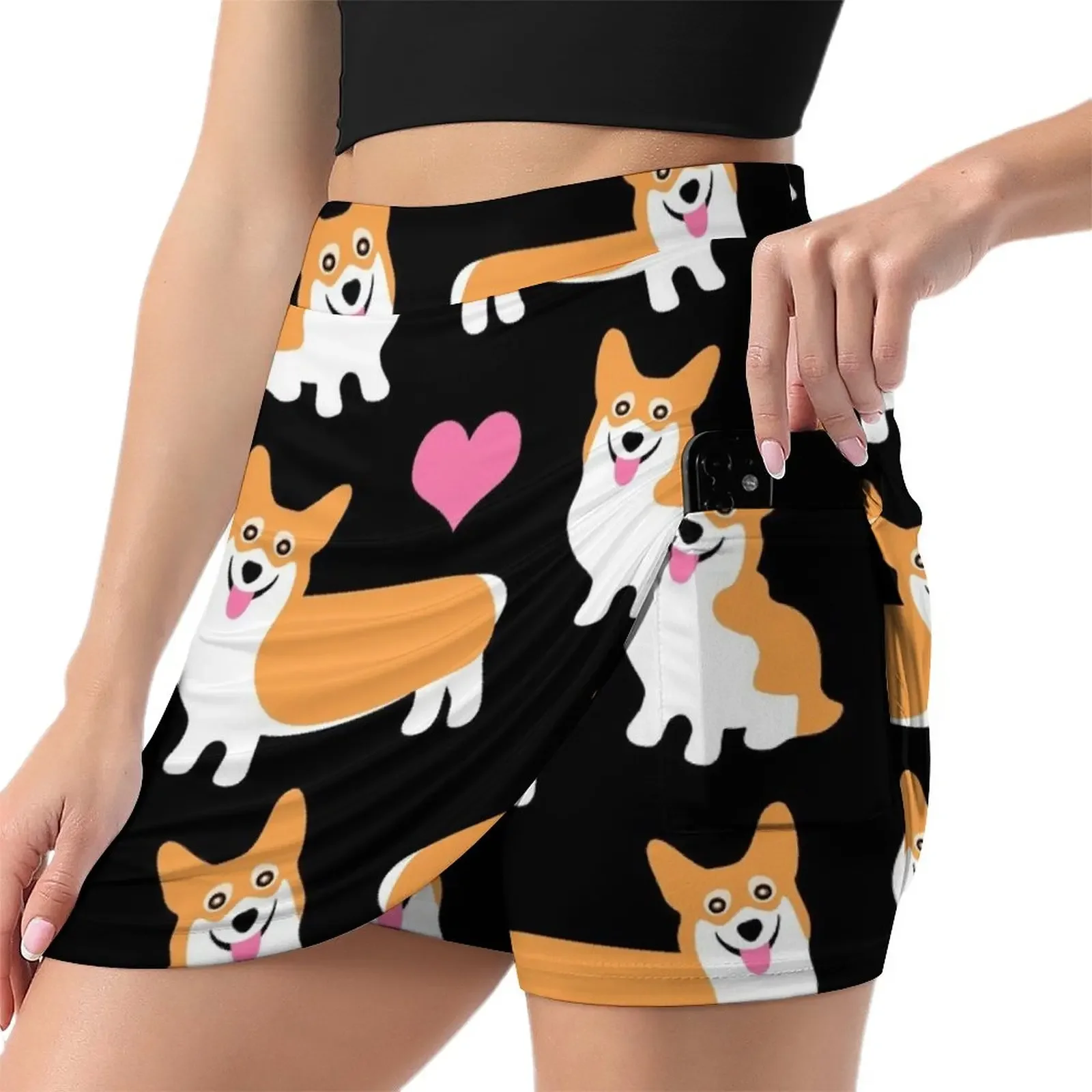 I Love Corgis Cute Puppy Dog Pattern Mini Skirt Woman skirt Dresses korean style skirt