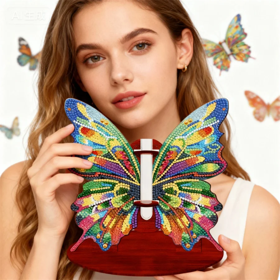 

2026 Hot Selling DIY Peripheral Diamond Painting New Product Test Tube Vase Butterfly New Cross Stitch Living Home Decoration