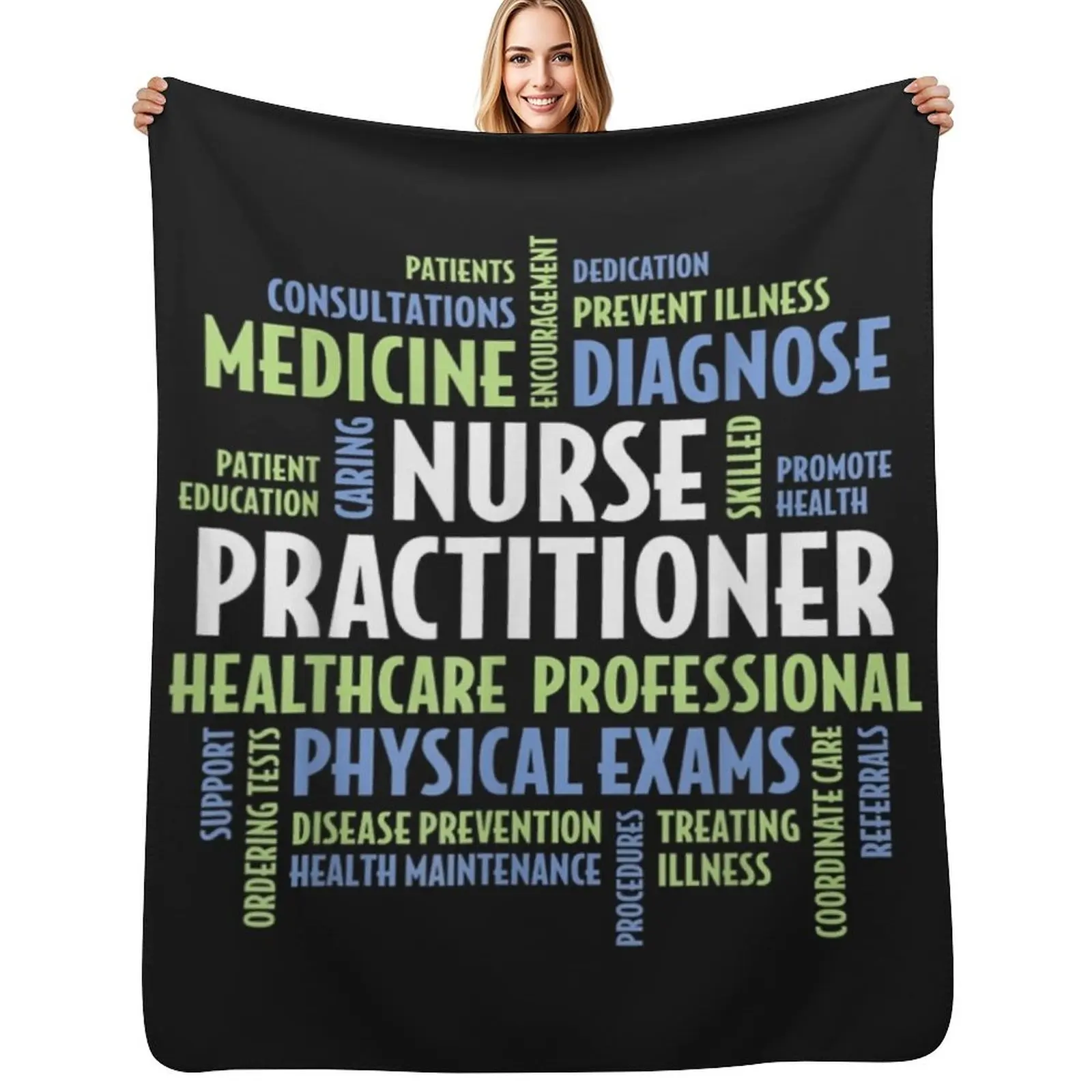 

Nurse PractitionerNP Words for NP Throw Blanket Soft Cozy Blanket for Pet Kids Adults