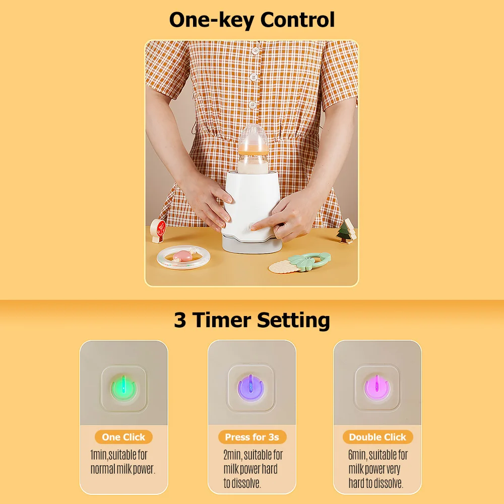 Automatic Baby Milk Bottle Shaker com base inclinado, Máquina elétrica de mamadeira Shake, Liquidificador em pó, Timing