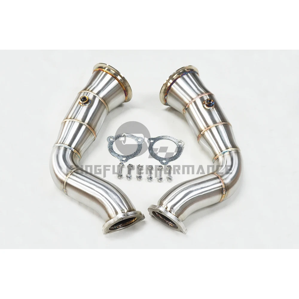 KUNGFU PERFORMANCE SS304 Exhaust De-Cat URUS Downpipe For Lambor ghini 650HP 4.0 V8 BITURBO