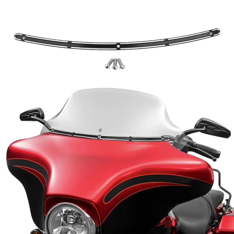 Fairing Windscreen Motorcycle 6\'\' Wind Deflector Batwing Windshield Trim Set For Harley Touring Street Glide Street Glide 96-13