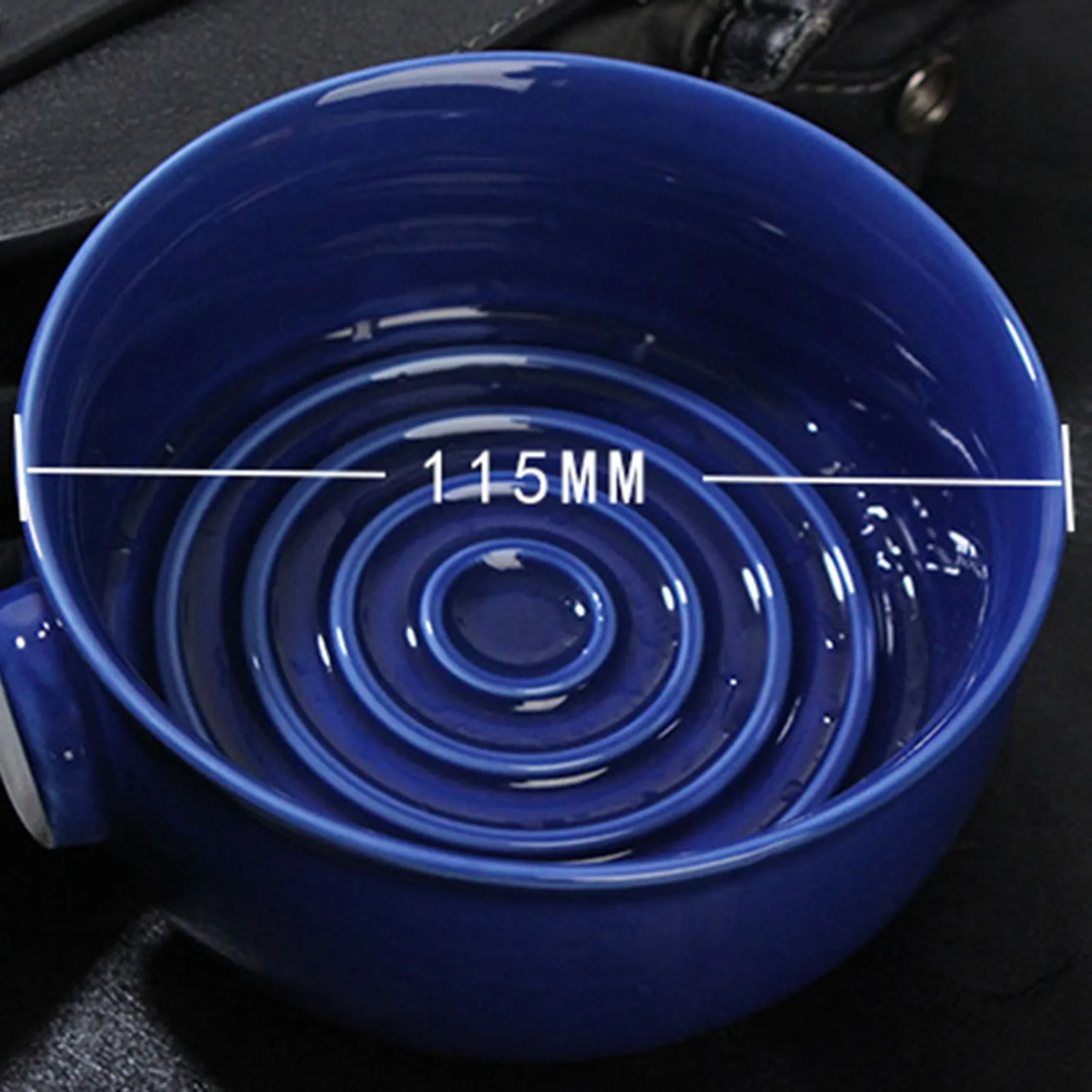 TAIGH-2X Men's Shaving Mug Bowl Cup Thread Bottom Wide Mouth For Shave Brush And Shaving Soap Royal Blue & Dark Blue
