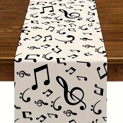 Musical Notes Linen Table Runners Music Event Birthday Party Wedding Decor Dresser Scarf Table Decor Kitchen Dining Table Decor