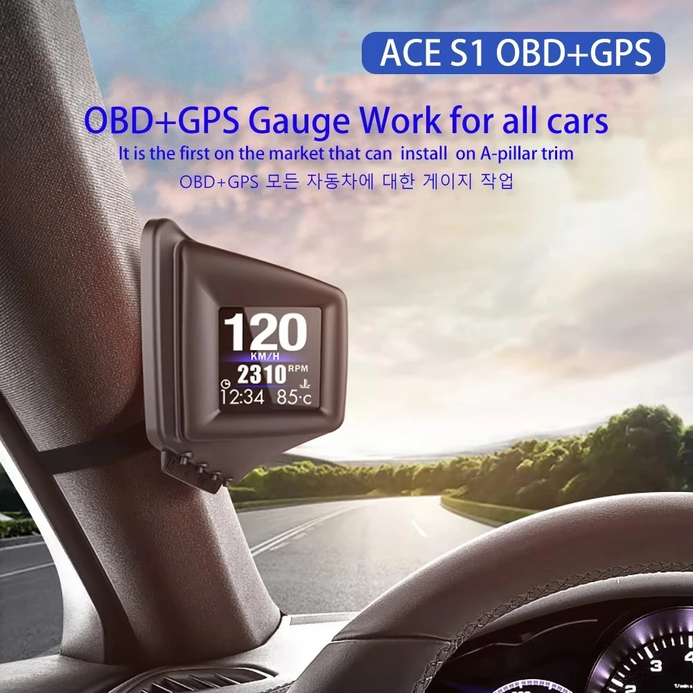Best Unique Head up Speedometer Display Dual OBD GPS Hud Dashboard Computer Diagnostic Car Tool Clear Fault Code