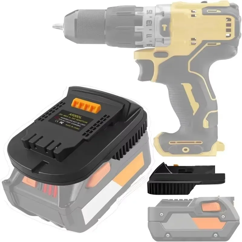 Adaptador da Bateria Ar20dw Conversor para a Bateria de Lítio Ridgid Aeg 18v para a Bateria de Lítio Máxima de Dewalt 18v20v