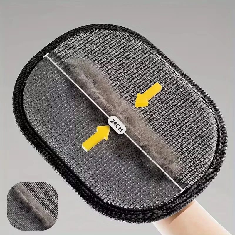 Double-Sided Pet Hair Removal Brush & Grooming Gloves - 2-in-1 Cat & Dog Deshedding Tool, Lint Remover for Home