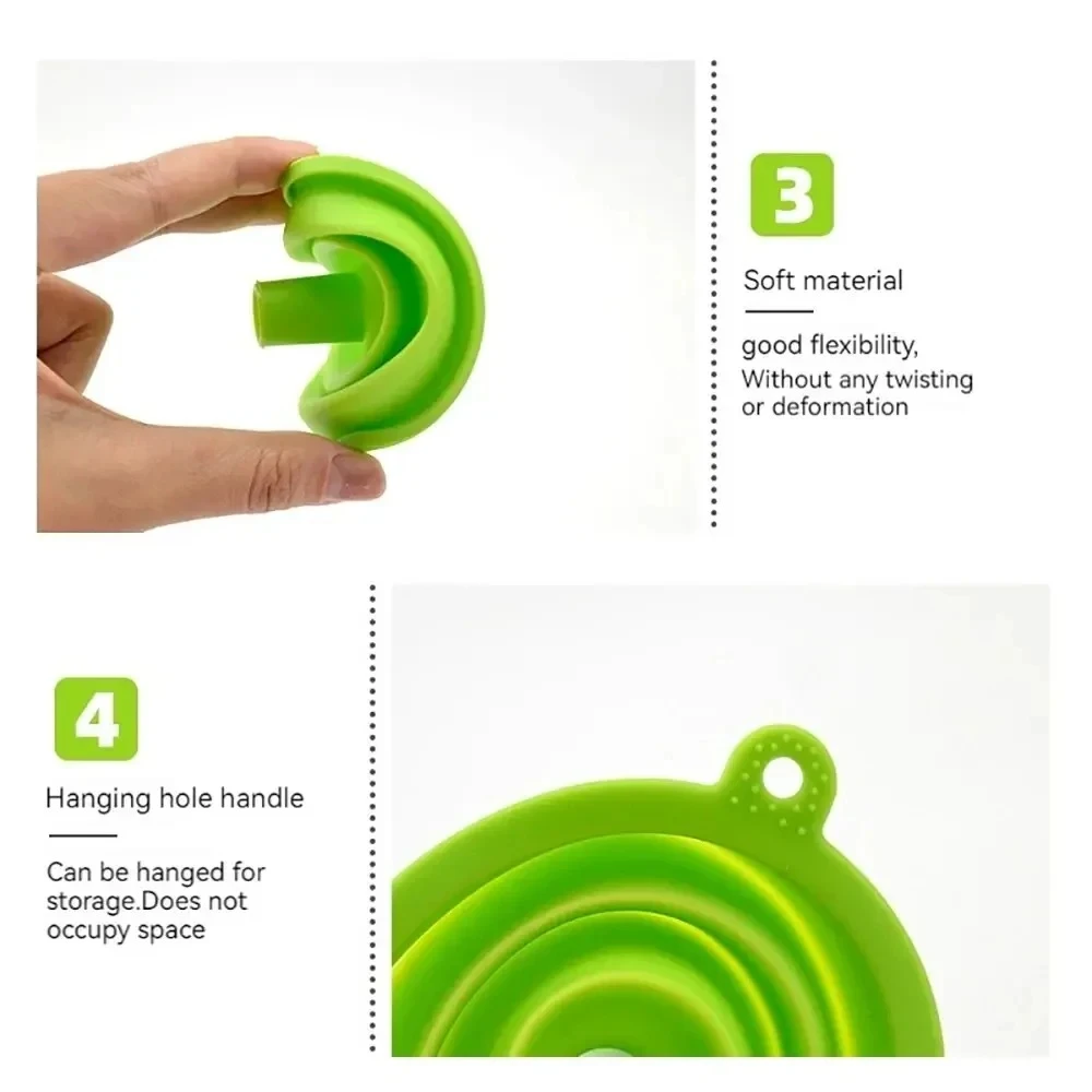 Car Engine Funnel Universal Silicone Liquid Funnel Washer Fluid Change Foldable Portable Auto Engine Oil Petrol Change Funnels image 3