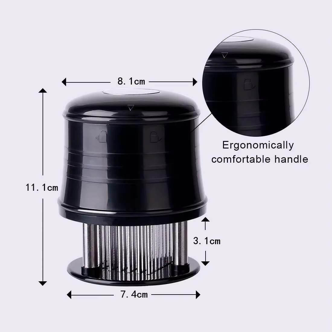 Ultra Sharp Blades Needle Meat Tenderizer Stainless Steel Meat Beaf Steak Tenderizer Tool With Safety Lock