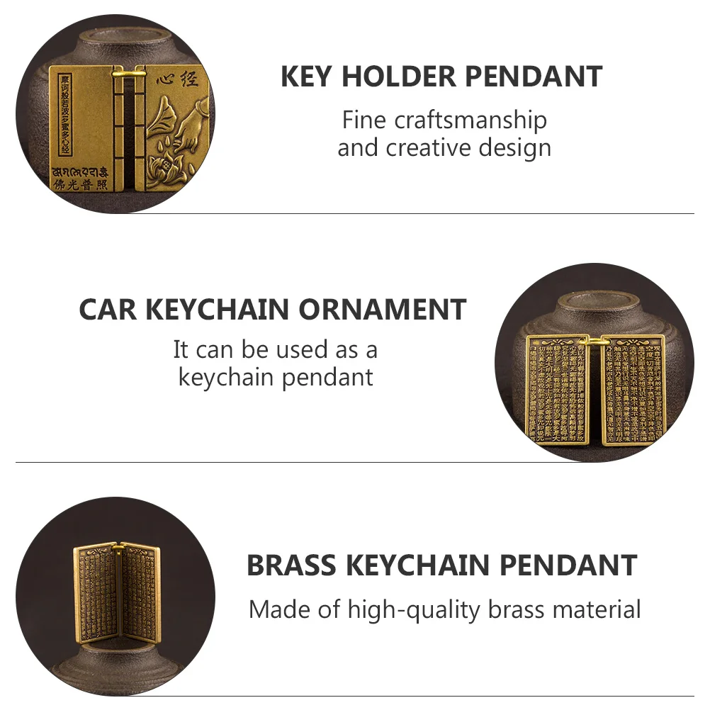 

3 pcs Brass Keychain Pendants Sanskrit Charm Key Ring Pendant Car Ornament Term Diy Jewelry Pendant Gift For Birthday