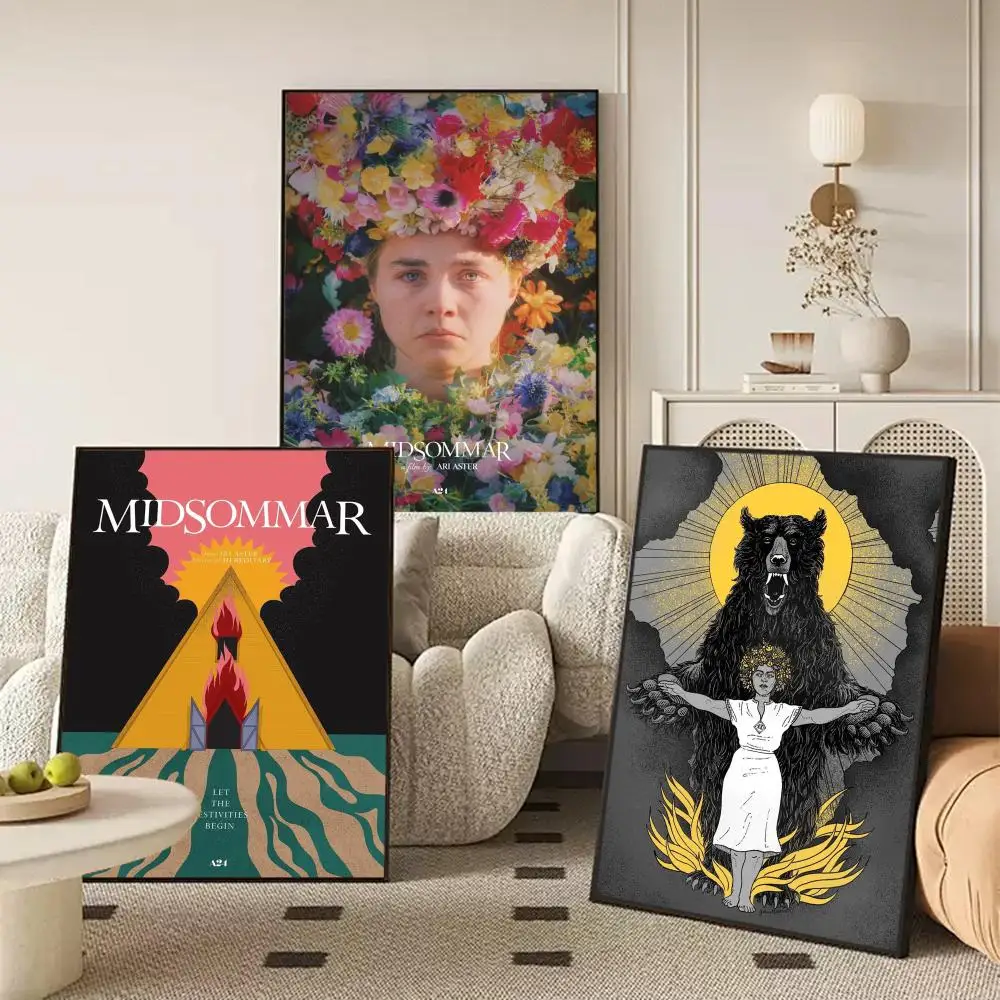 Classic Movie M-Midsommar Poster Self Adhesive Wall Stickers Removable Room Decor Aesthetic Space Murals Fancy Gift