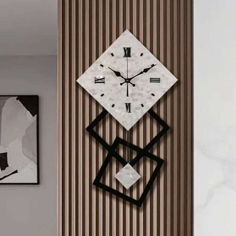 Simplicity Wooden Sway Wall Clock Creative Trend Living Room Mute Clock Nordic Art Bedroom Watch Room Decoration Quartz Clock