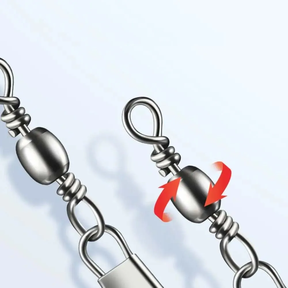 JSFUN 50 قطعة موصل الصيد يدور التعشيق دبوس تحمل وصلة دوّارة لصيد الأسماك المفاجئة قطب صيد السمك الكارب الصيد إغراء اكسسوارات