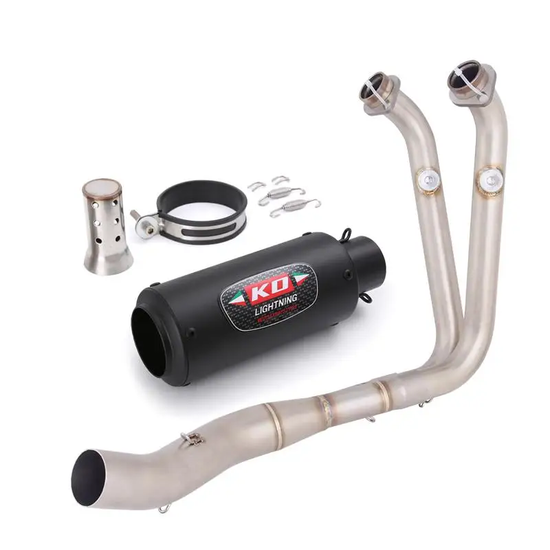 For CFMOTO 450SR-S 2023-2025 Slip-On Full Motorcycle Exhaust System Front Link Pipe Carbon Fiber Muffler 51mm DB Killer Escape
