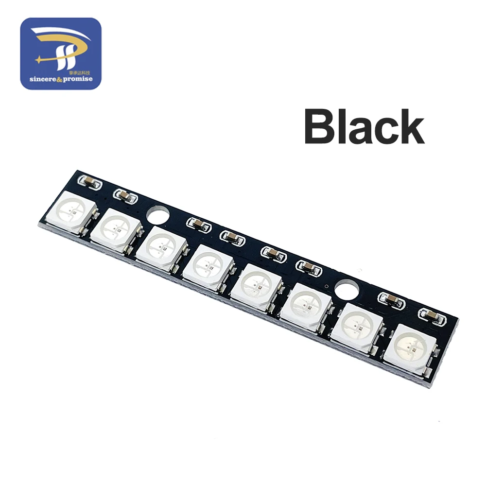 Módulo de Panel de lámpara LED completa RGB, 8x1bit, 8 Bits, WS2812, WS, 2811, 5050, 5V, WS2812B, arco iris, LED preciso para luces Arduino de 8 canales