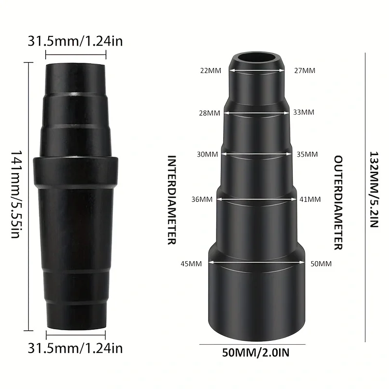 Set di attacco riduttore per kit adattatore universale per tubo flessibile per vuoto da 3 pezzi, kit adattatore per tubo flessibile per attacco aspirapolvere per negozio