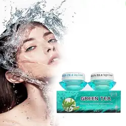 Green Tea Whitening Nourishing Anti-freckle Set Natural Day Night Cream Activity Cream Greentea E0M1