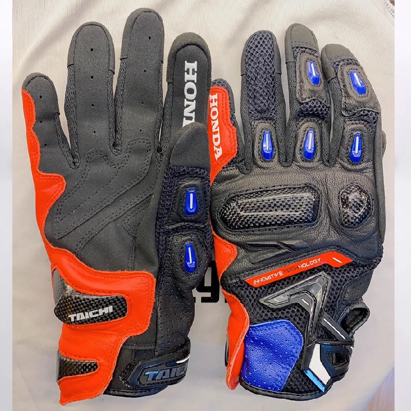 

New Honda Racing Motorcycle Gloves Leather Men Motorcross Gloves Anti Drop Wear-Resistant Moto Glove Guantes Moto Four Season