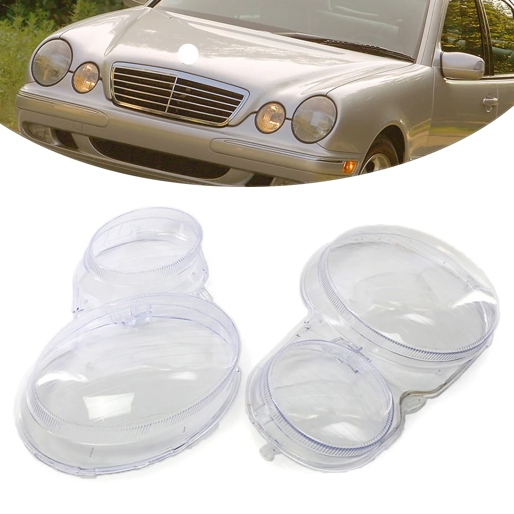 1Pair Car Headlight Head Lamp Cover Shell Accessories for Mercedes Benz E-Class W210 2000 2001 2002 2003 A2108204961 A2108205061