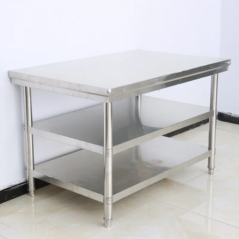 منضدة مطبخ سميكة وموسعة من ثلاث طبقات من الفولاذ المقاوم للصدأ للمطاعم والفنادق ووحدة تحكم عملية الطبخ التجارية