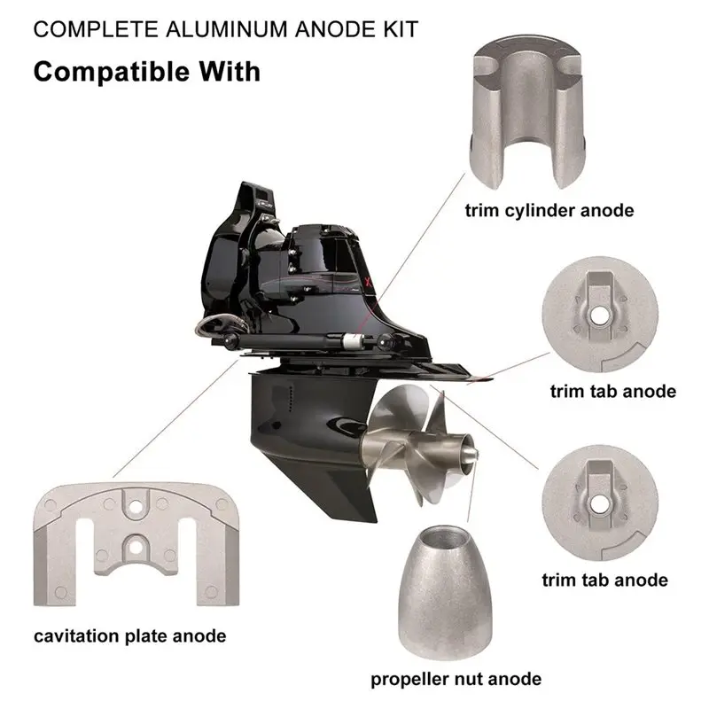Complete Aluminum Anode Replacement Kit For Mercruiser Bravo 3 III 2004+ Drives Standard Drives For CMBRAVO3KITA Sterndrives-X67