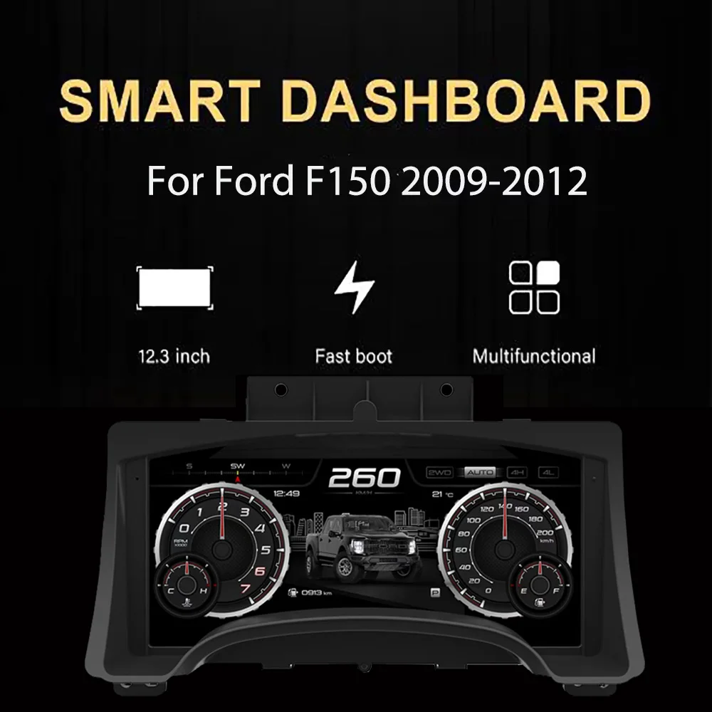 

For Ford F150 2011-2014 Car LCD Instrument Cluster Digital Dashboard Speedometers Virtual Cockpit Panel Display Linux System