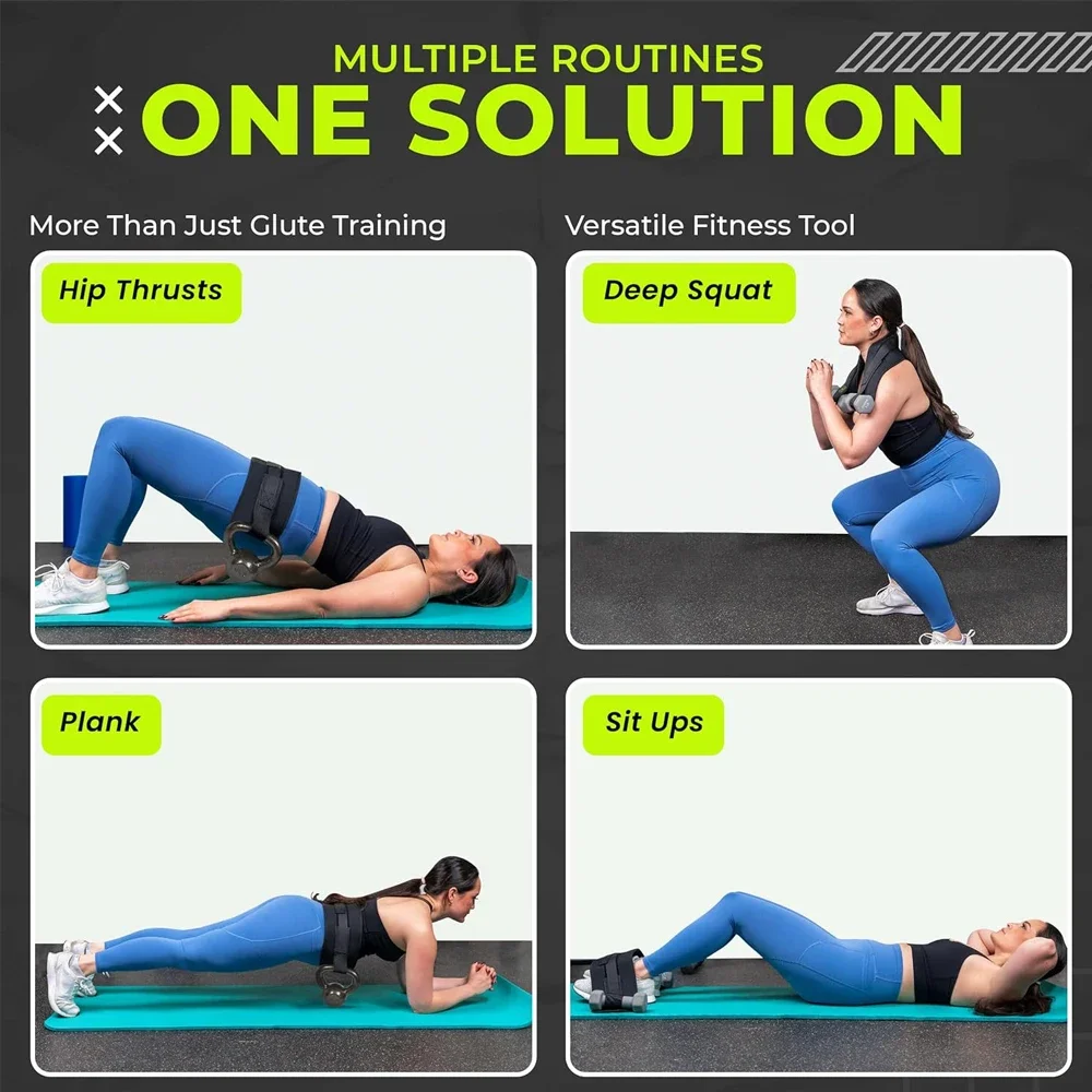 Ceinture de poussée de hanche pour fessiers, ceinture lestée rembourrée pour femmes/hommes, Compatible avec les haltères et les kettlebells, la construction de butin de gymnastique à domicile