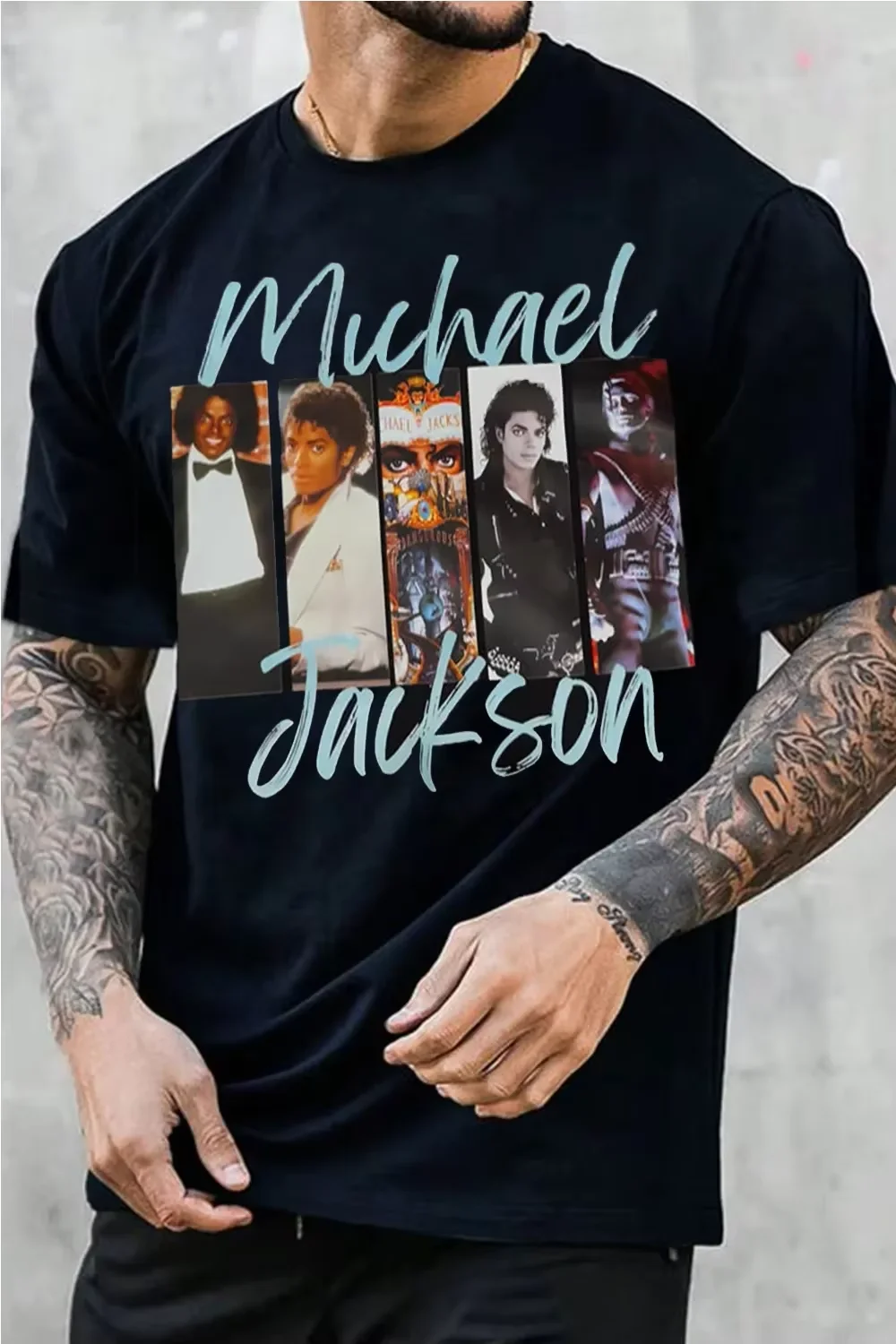 2026 New Michael Jackson Graphic TShirt, 2026 New Style, Unisex Loose Round Neck Fashion Short Sleeve Casual Top
