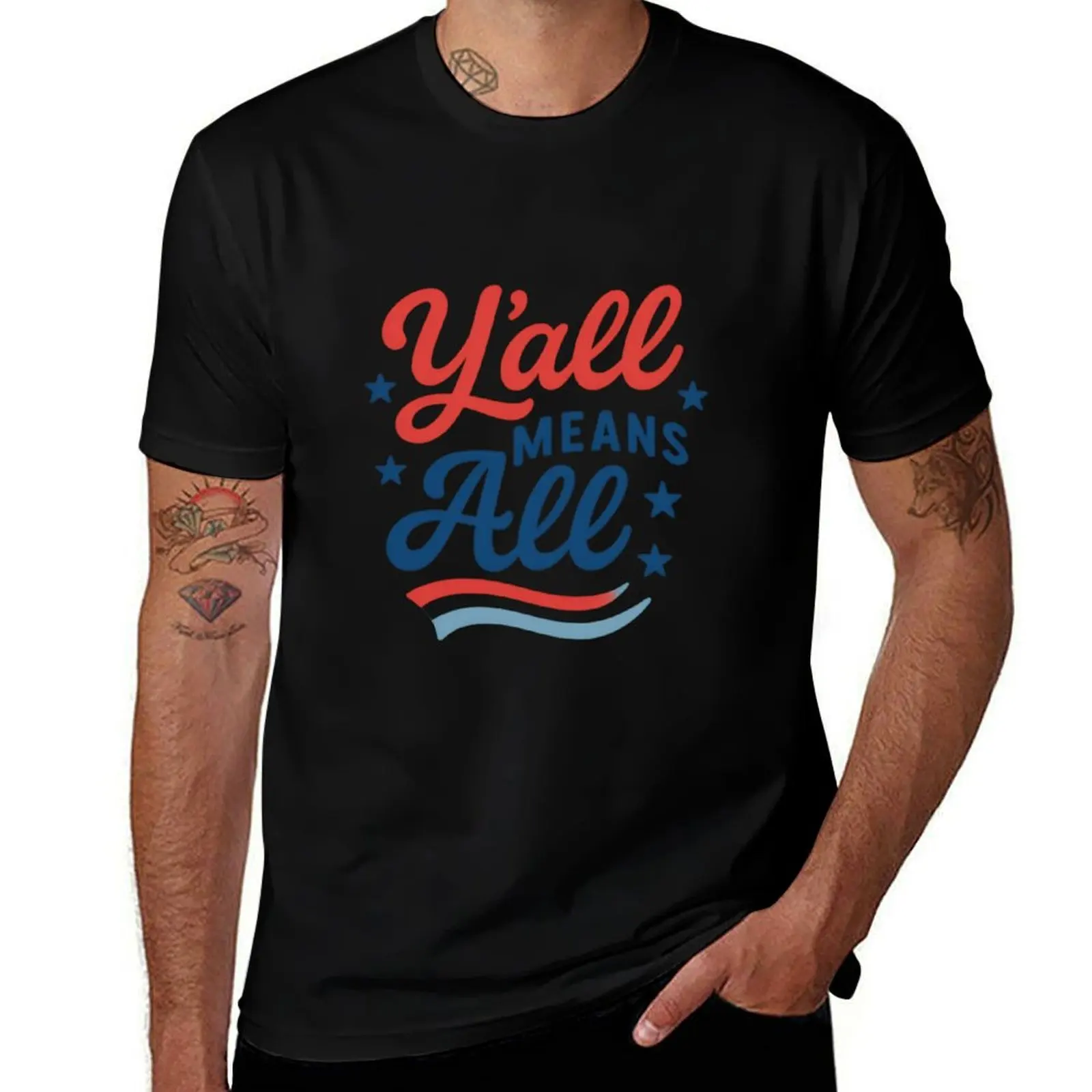 

Y’all Means All (USA Edition) T-Shirt plus size tops tops rapper graphic tees blue lock mens graphic t-shirts anime