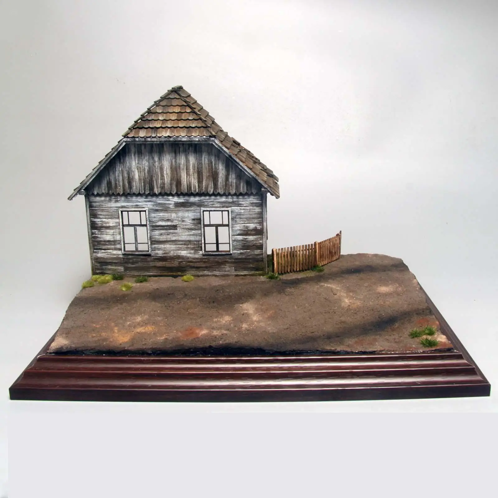 House Building Model Kit 1:35 Scale Unpainted Wooden for Micro Landscape