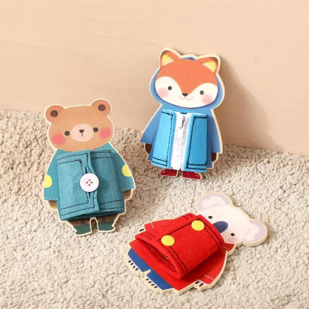 

Wearing Clothes Montessori Button Zipper Animal Early Education Hand-eye Coordination Cognitive Learning Fine Motor Skills
