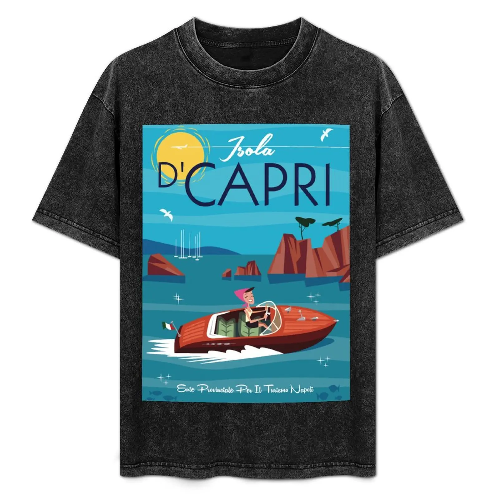 Isola D'Capri poster T-Shirt tops vintage clothes animal prinfor boys designer t shirt men