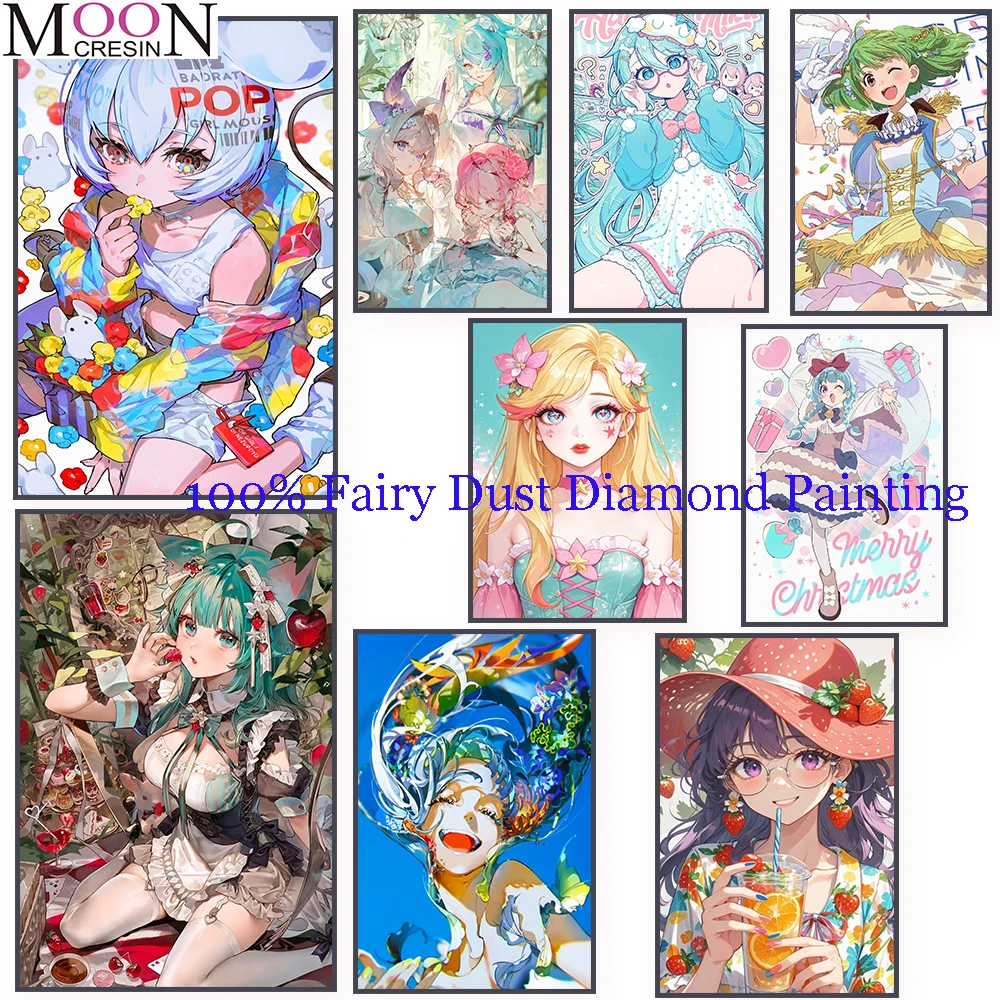 

100% Fairy Dust Square Diy Diamond Painting Cross Stitch Beauty World Characters 5D Embroidery Mosaic Crystal Decor Rhinestones
