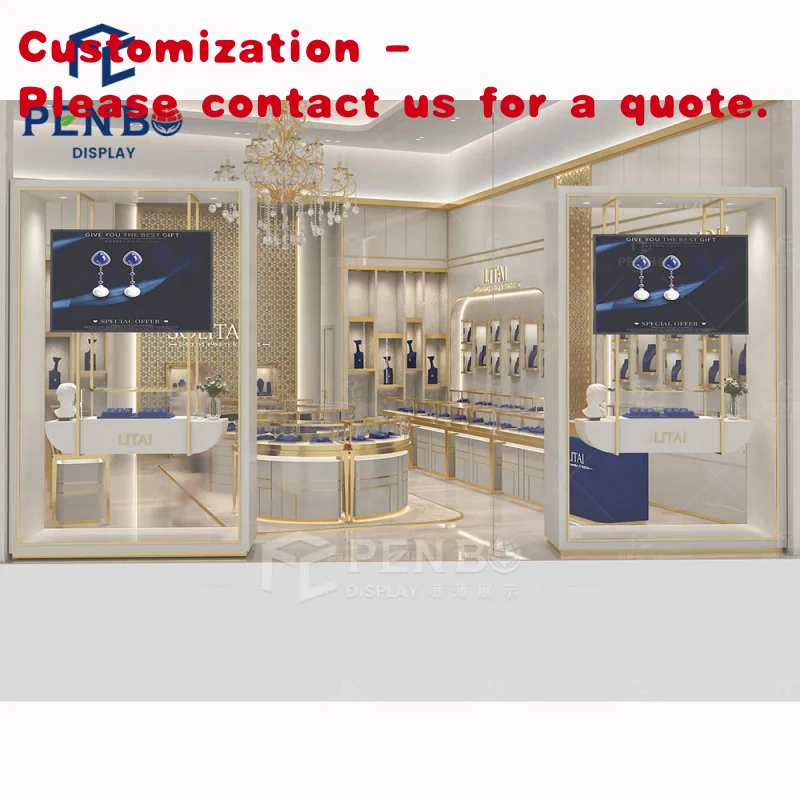 custom.Customized Luxury Wood and Glass Jewelry Display Showcase Design Jewelry Store Layout Jewellery Shop Furniture Count