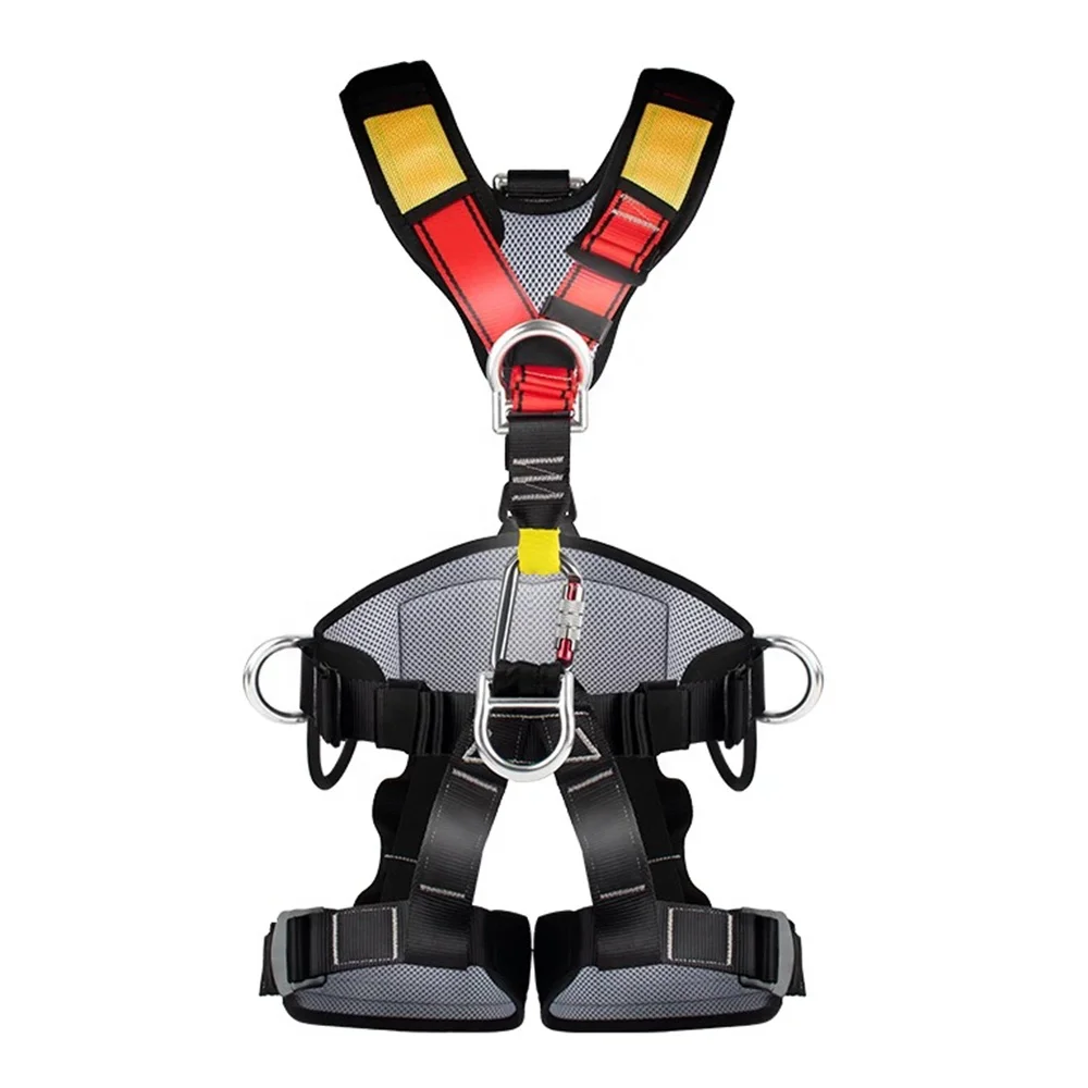 Cintura di sicurezza per tutto il corpo a cinque punti ad alto carico Imbracatura di sicurezza Attrezzatura anticaduta per alpinismo Arrampicata Salvataggio