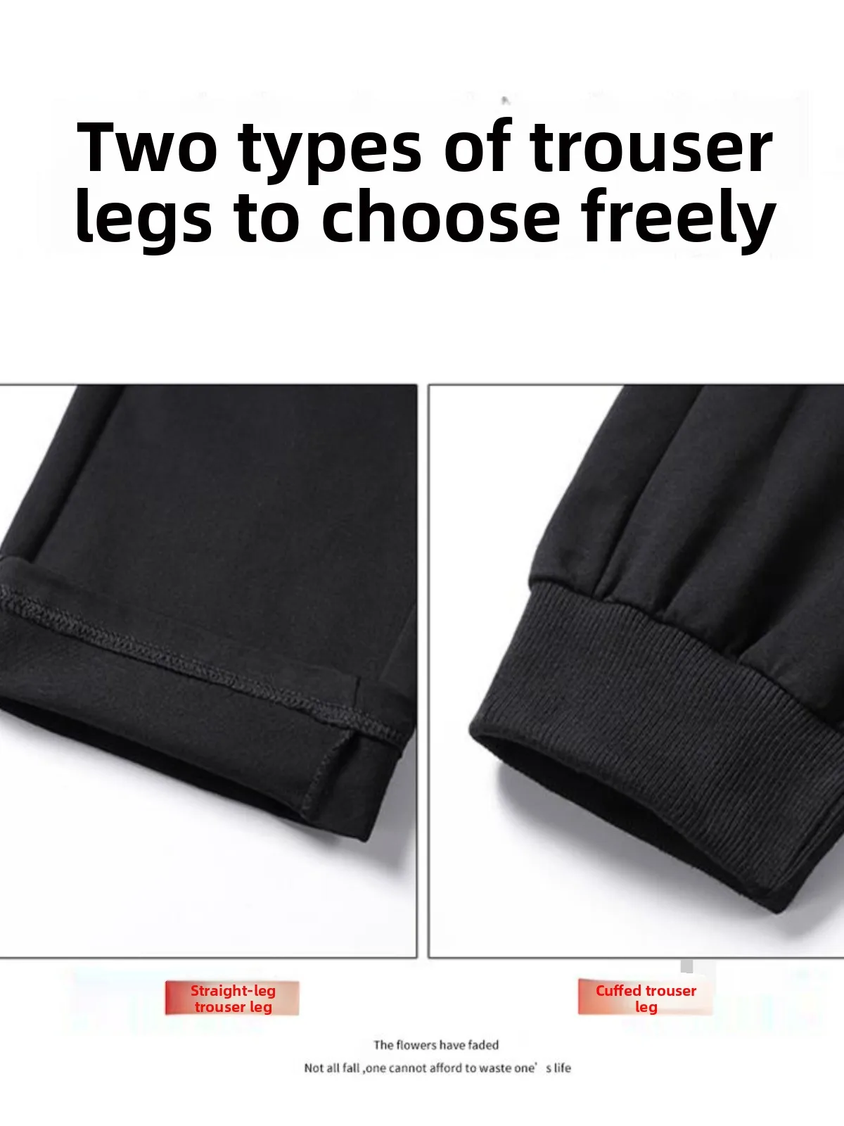 

Autumn Winter Men's Fce Lined Casual Sports Pants Youth Elastic Waist Busin ket Zipper Sweatpants Thiened Warm