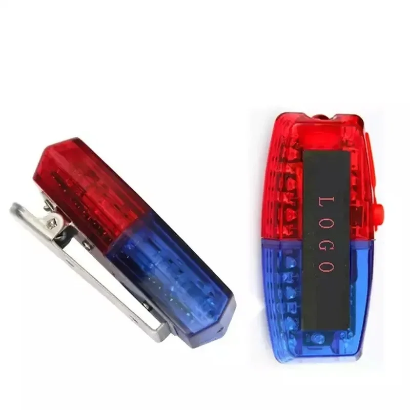 

E2 Police Light LED Red Blue Shoulder Lamp Caution Emergency Warning Safety Lights USB Rechargeable + Clip White Lighting Torch