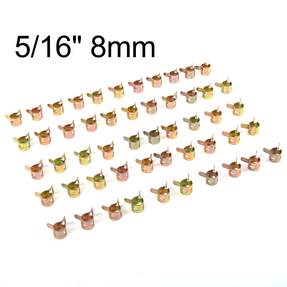 50pcs set Hose clamp Fuel line Small engin Automotives Clamp Fuel oil Lines Parts Silicone Vacuum High quality
