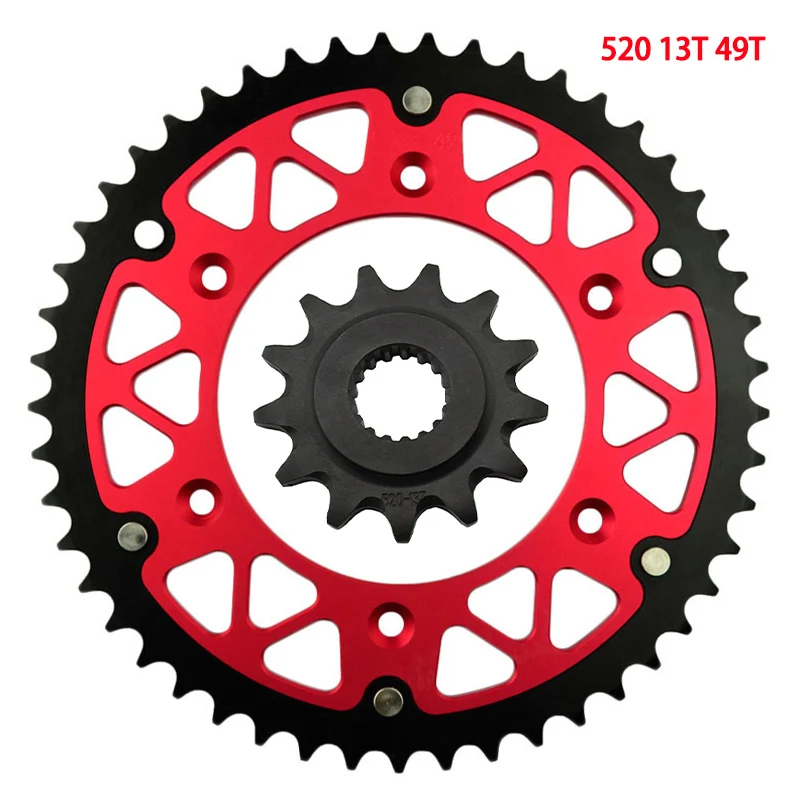 520 45T-52T 13T Motorcycle Front & Rear Sprocket For HONDA CR250R CRF450R CR500R CRE250R CRE450R Enduro CREF450X CREF500X CR 250