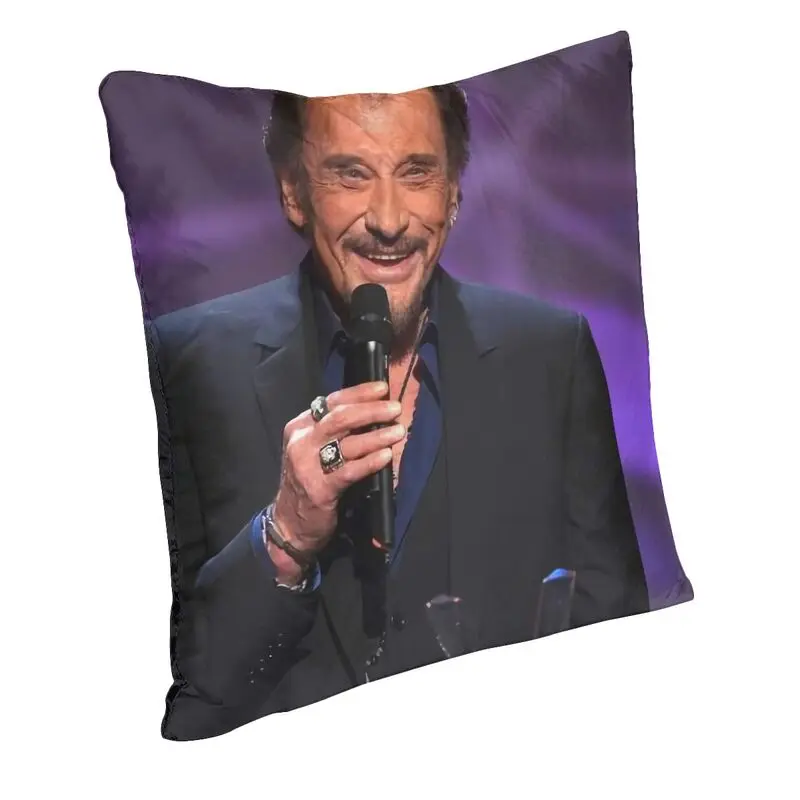 French Rock Singer Johnny Hallyday Luxury Throw Pillow Cover Home Decorative Cushions for Sofa