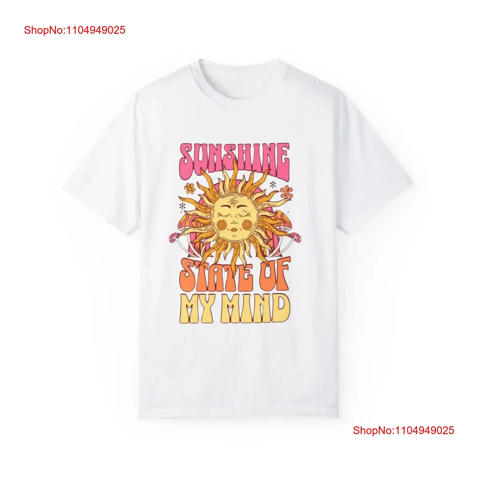 

Sunshine State Of Mind T Shirt Retro Hippie Vintage Sun Boho Chic Art Nouveau Deco Aesthetic vintage Washed