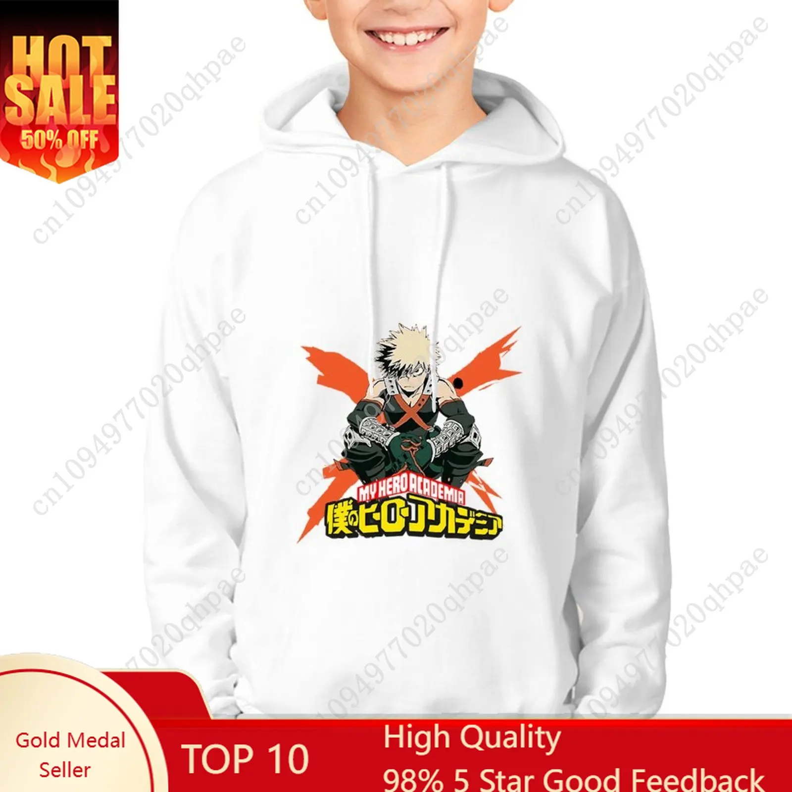 

My Hero Academia Bakugo Katsuki Hoodie Boys Girls Childs Cotton High Quality Sweatshirt Lightweight Comfortable Custom Made Tops