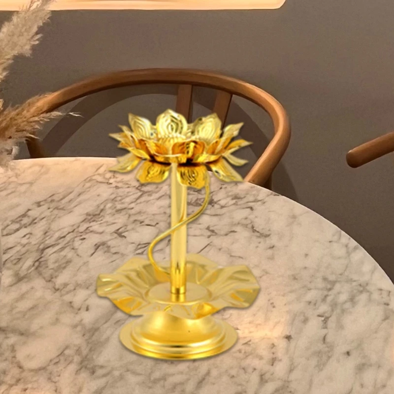 Exquisites Portacandele con foglie fiori da 4 pollici per centrotavola con ambientazione spirituale 203C