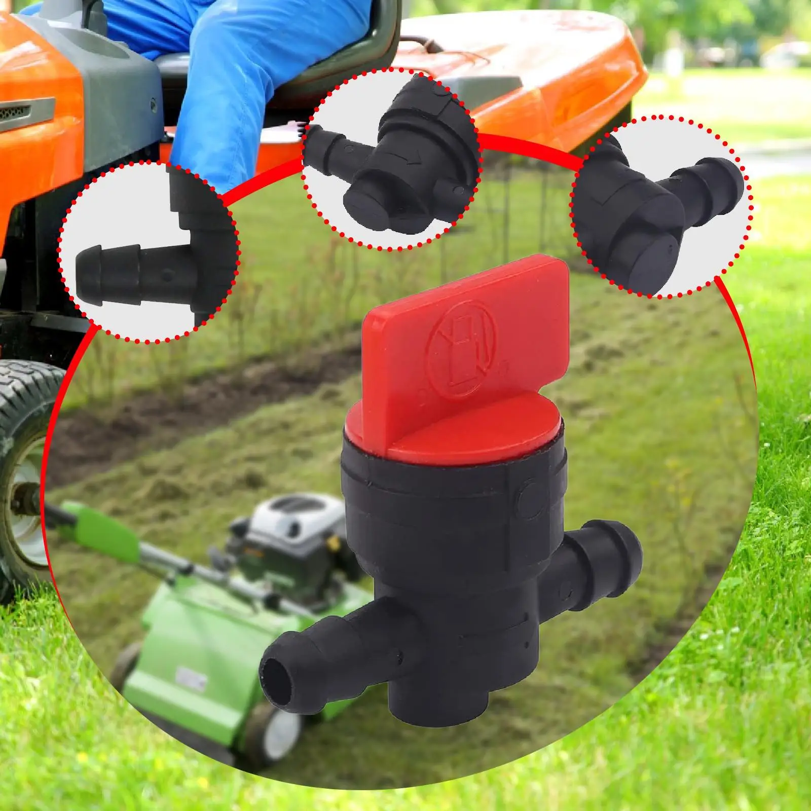 

1/4" Fuel Shut Off Valve Mower Parts Repair Easy to Install Accessories Fuel Shutoff Valve 1/4 inch for Replaces 698183