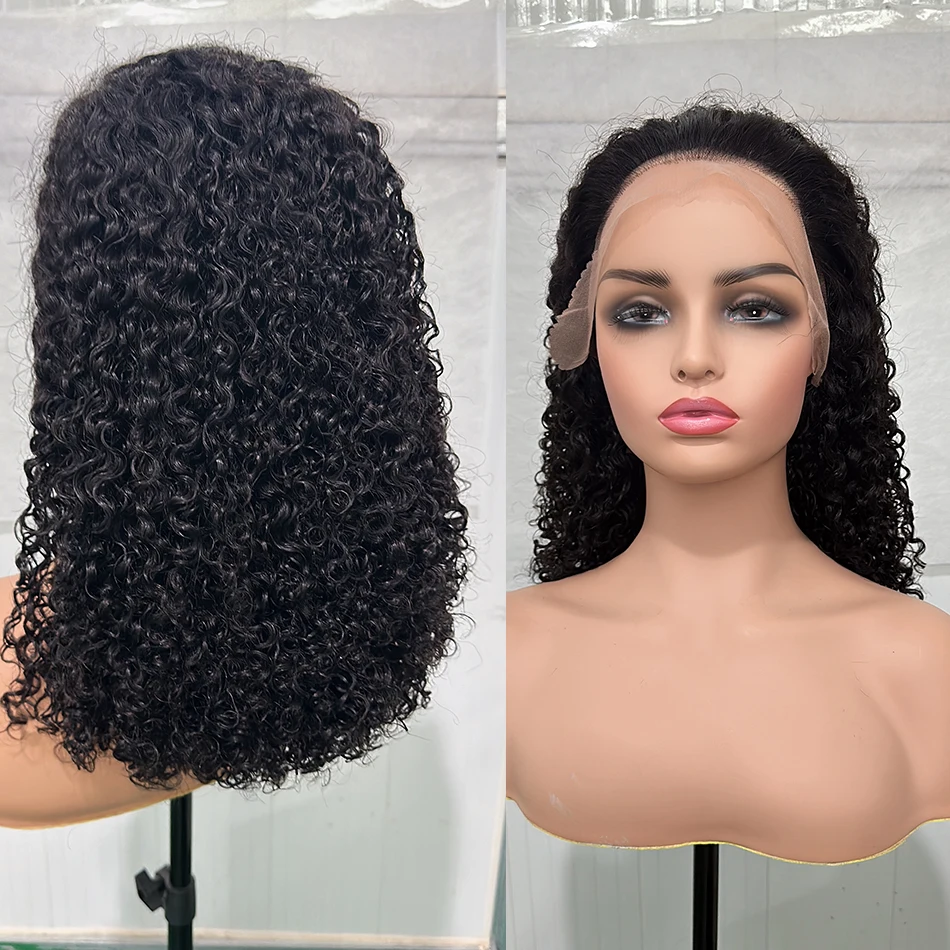 Perucas longas encaracoladas indianas naturais do cabelo humano de Bob, cabelo perverso desenhado dobro, perucas frontais do laço 13x4, 250 high-density, 12A